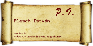 Plesch István névjegykártya